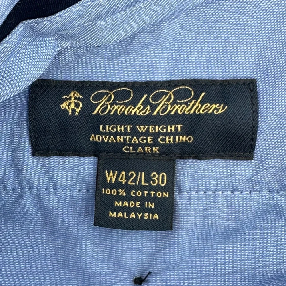 Brooks Brothers Clark Advantage Chino Pants Mens 42x30 Black Cotton Lightweight